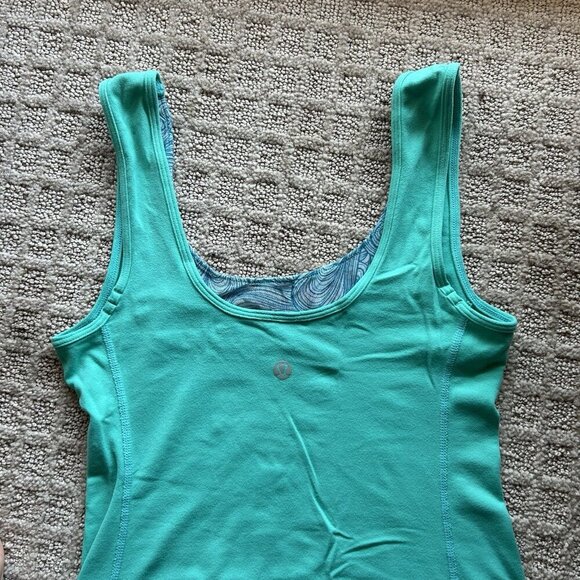 Lululemon Tank Top Womens Green Blue Swift Tech Yoga Gym Teal Running Y2K - Picture 8 of 8